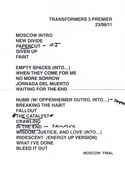 Moscow show setlist