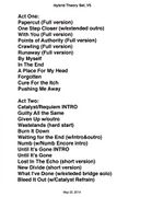 Show setlist