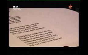 Lyric sheet as shown on a Virgin 17 special.[22]