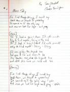Handwritten lyrics by Chester Bennington and Sean Dowdell. Scan by BlackChester.