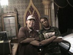 Mike and Lupe in the studio