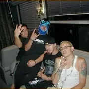 Dave, Jacoby, Jerry and Chester during Ozzfest 2001.