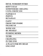 Show setlist