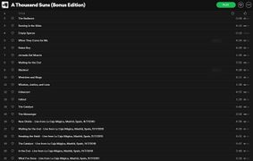 "A Thousand Suns" (Bonus Edition) songs on Spotify USA