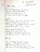 Handwritten lyrics by Chester Bennington and Sean Dowdell. Scan by BlackChester.